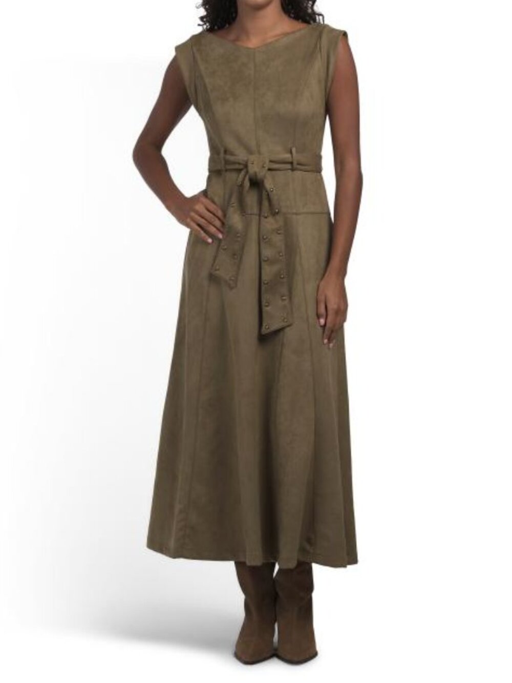 TAYLOR Tie Waist Midi Dress